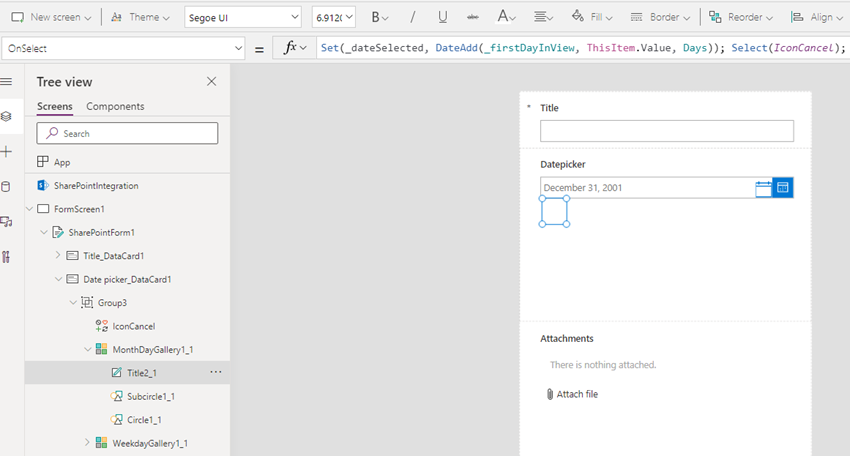 Create a custom date picker in SharePoint List forms using Power Apps
